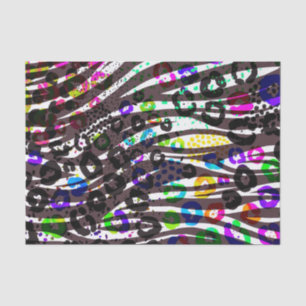 Papier Mousseline Motif funky multi-imprimé animaux couleurs vives