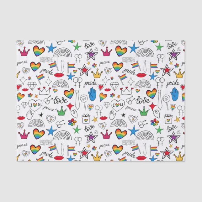 Papier Mousseline Motif Gay pride Doodle (Recto)