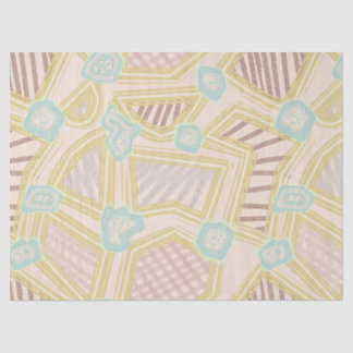 Papier Mousseline Motif géométrique abstrait pastel moderne sur papi