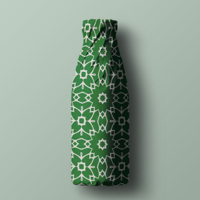 Papier Mousseline Motif Géométrique Blanc Et Vert Moderne (Créateur téléchargé)