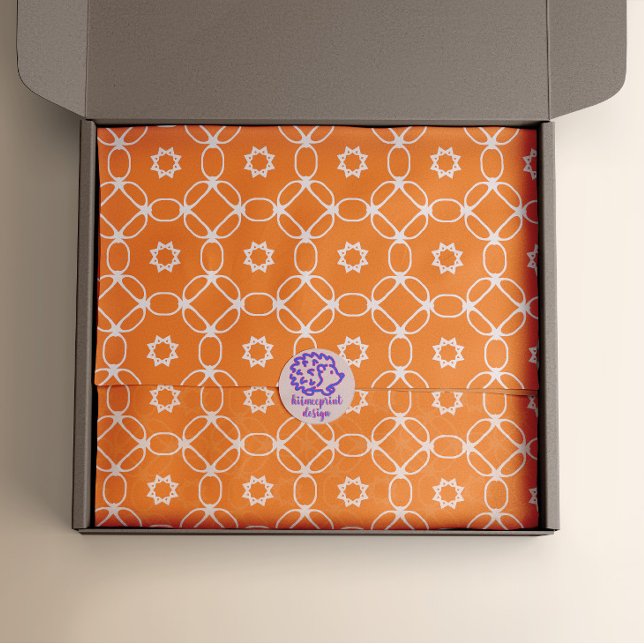 Papier Mousseline Motif Géométrique Blanche Et Orange Moderne (Créateur téléchargé)