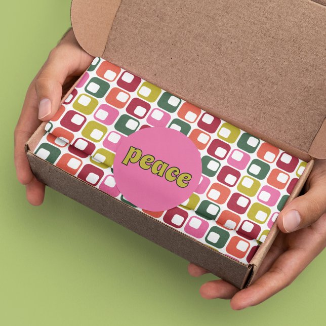 Papier Mousseline Motif géométrique Carré rétro lumineux (Créateur téléchargé)