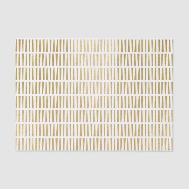 Papier Mousseline Motif géométrique de feuille d'or de Faux (Recto)