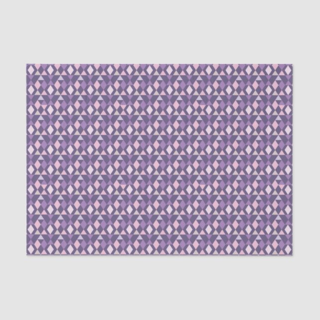 Papier Mousseline Motif géométrique de l'arabe mauve (Recto)