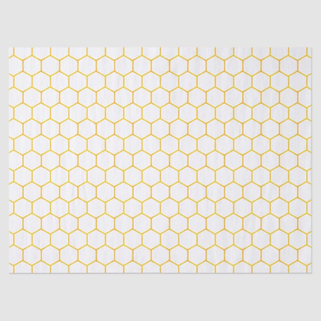 Papier Mousseline Motif géométrique de nid d'abeille classe blanc et (Recto)