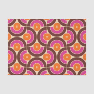 Papier Mousseline Motif géométrique moyen les années 70 rétro
