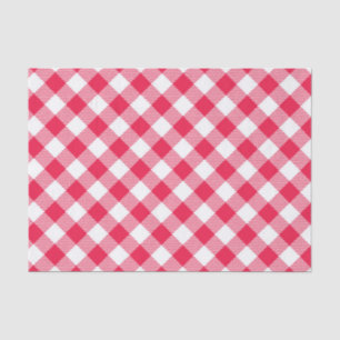 Papier Mousseline Motif Gingham Rouge et Blanc Classique Rustique
