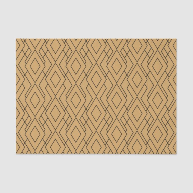 Papier Mousseline Motif Gold et Black Art Déco (Recto)