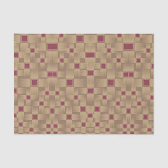 Papier Mousseline Motif Gold et Burgundy Weight (Recto)