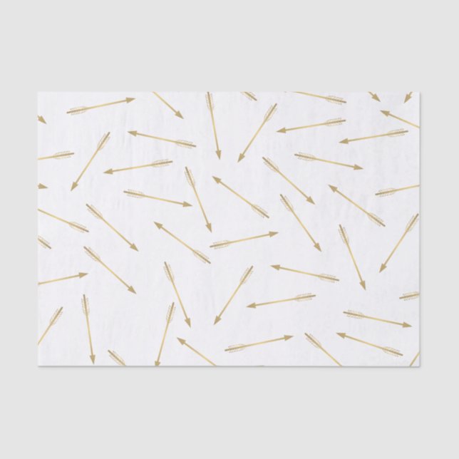 Papier Mousseline Motif Gold Flèche (Recto)
