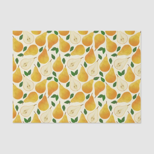 Papier Mousseline Motif Golden Pears (Recto)