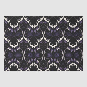 Papier Mousseline Motif gothique noir et violet #2 Papier Tissus