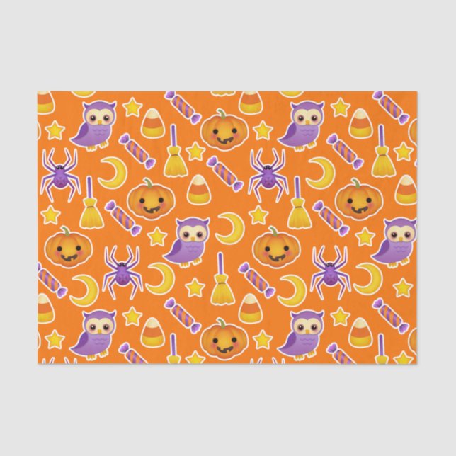 Papier Mousseline Motif graphique mignon et d'amusement de Halloween (Recto)