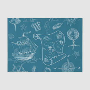Papier Mousseline Motif graphique nautique de modèle