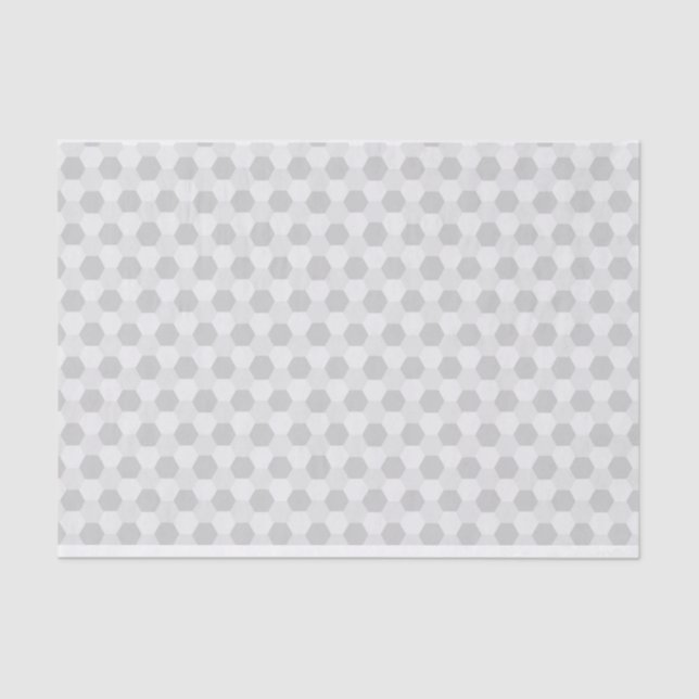 Papier Mousseline Motif gris et blanc d'hexagone (Recto)