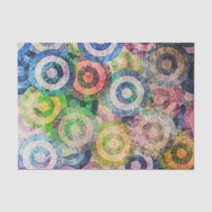 Papier Mousseline Motif grunge de cercles de couleur multi