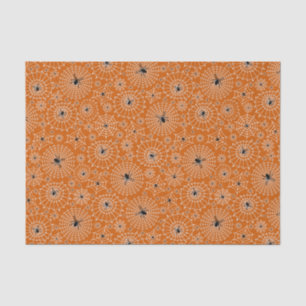 Papier Mousseline Motif Halloween Araignées sur toiles d'araignées