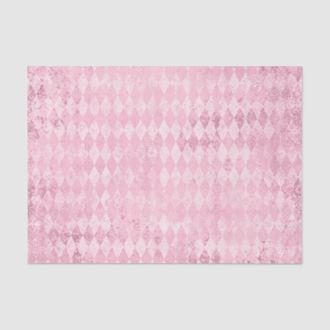 Papier Mousseline Motif Harlequin Rose (Recto)