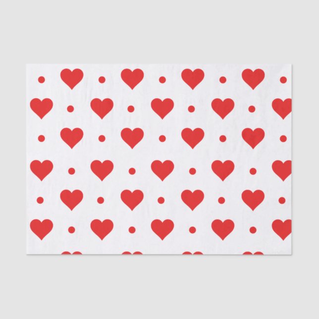 Papier Mousseline Motif Heureuse Sainte-Valentin simple des Red Hear (Recto)