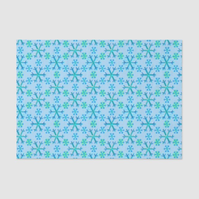 Papier Mousseline Motif Hexagon bleu et blanc (Recto)