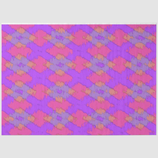Papier Mousseline Motif Ikat moderne violet (Recto)