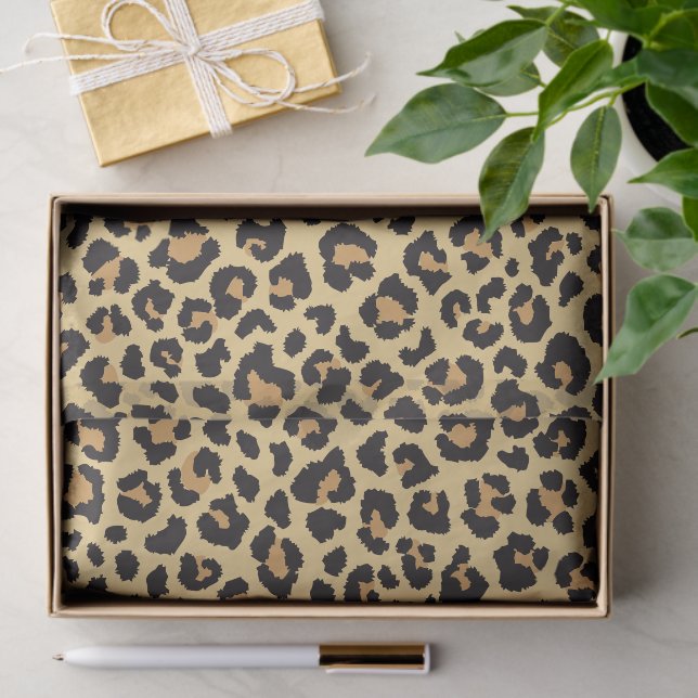 Papier Mousseline Motif imprimé animalier léopard chic moderne (Cadeau)