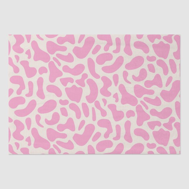 Papier Mousseline Motif imprimé vache abstrait rose chaud  (Recto)