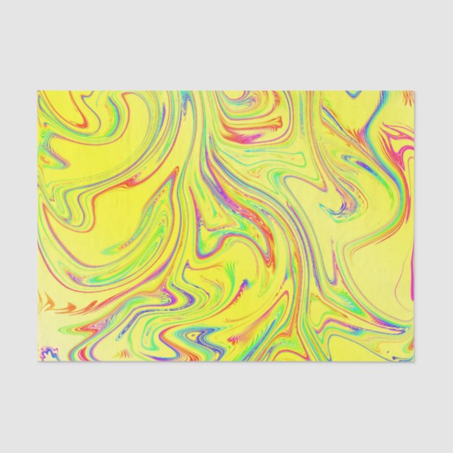 Papier Mousseline motif incurvé moderne avec différentes fractales (Recto)