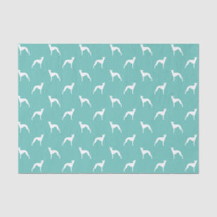 Papier Mousseline Motif italien des silhouettes de Greyhound Turquoi