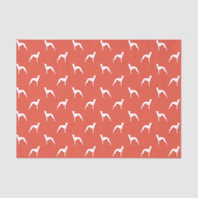 Papier Mousseline Motif italien Greyhound Iggie Silhouettes (Recto)