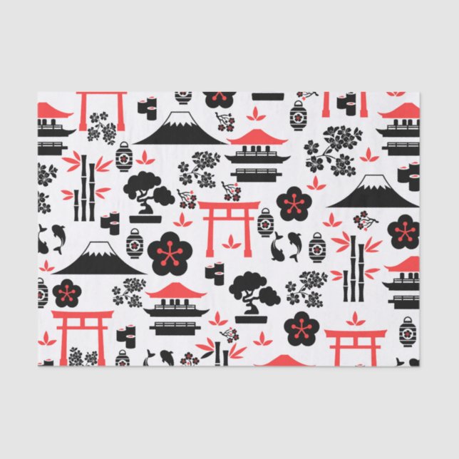 Papier Mousseline Motif japonais (Recto)