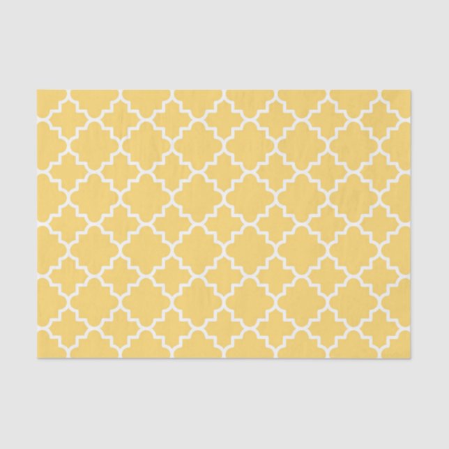 Papier Mousseline Motif jaune de Quatrefoil (Recto)