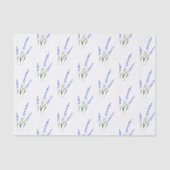 Papier Mousseline Motif Lavande aquarelle (Recto)