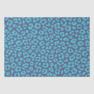 Papier Mousseline Motif léopard-bleu