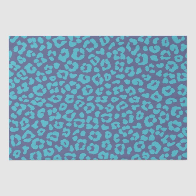 Papier Mousseline Motif léopard-bleu (Recto)