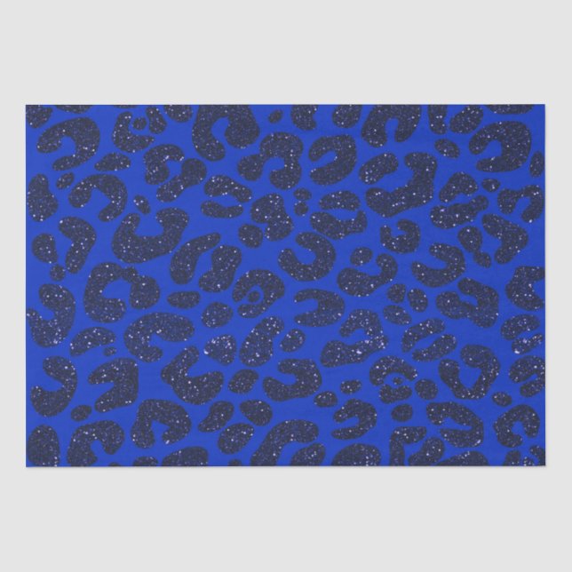 Papier Mousseline Motif léopard de la cime bleue (Recto)