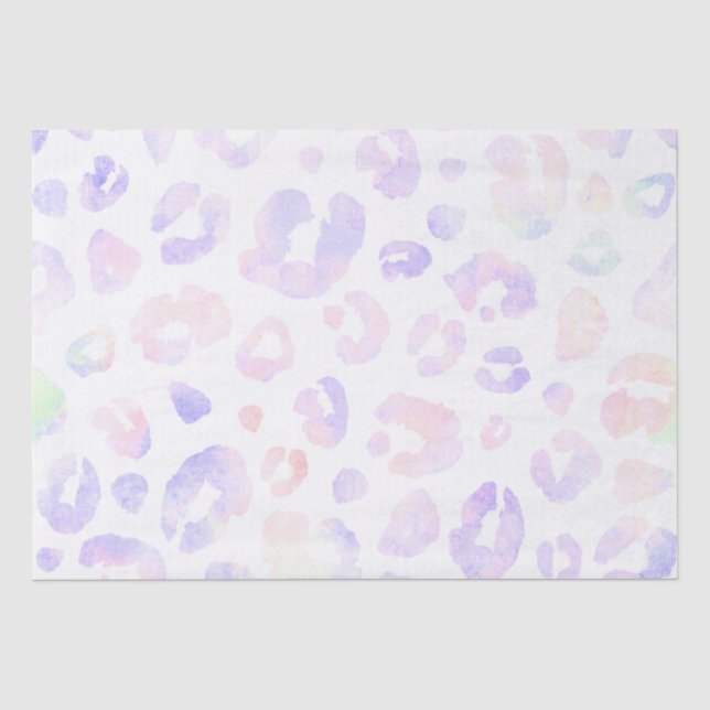 Papier Mousseline Motif léopard de métal blanc (Recto)