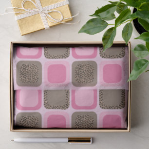 Papier Mousseline Motif léopard et rose