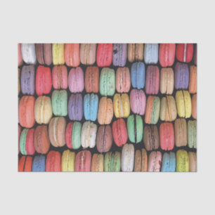 Papier Mousseline Motif Macaron français coloré
