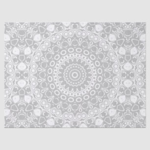 Papier Mousseline Motif Mandala Élégant Argenté