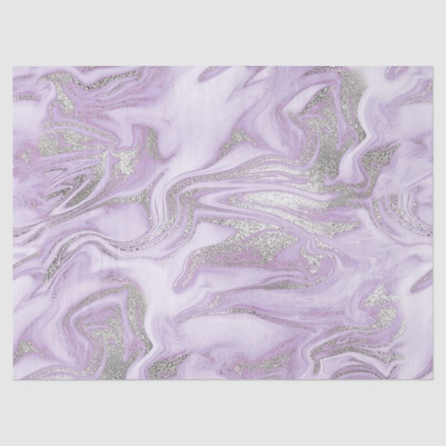 Papier Mousseline Motif marbre argent et violet clair moderne (Recto)