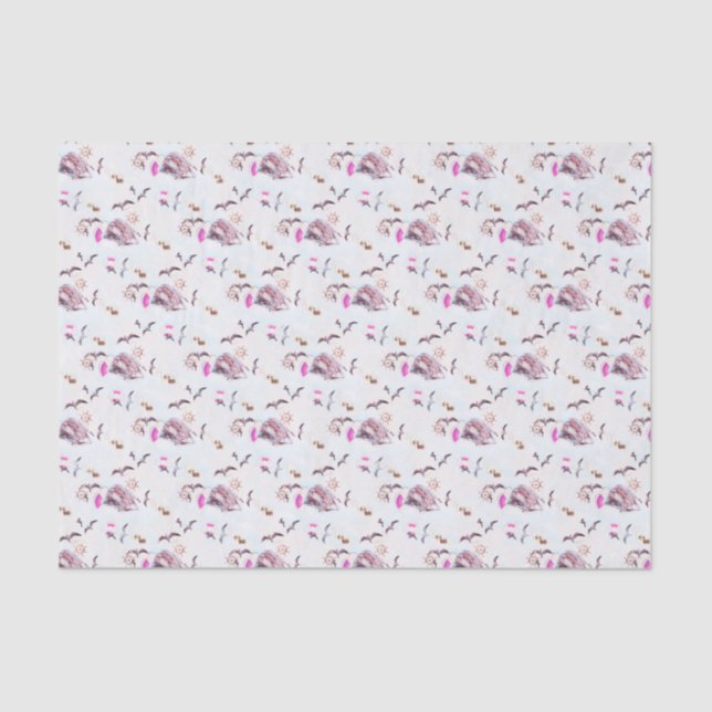 Papier Mousseline Motif maritime (Recto)