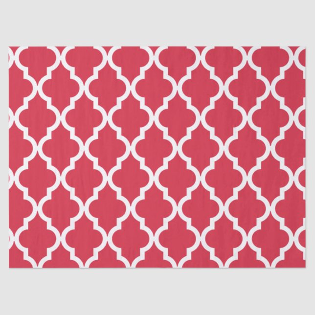 Papier Mousseline Motif marocain : Rouge (Recto)