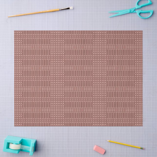Papier Mousseline Motif marron tribal (Artisanat)