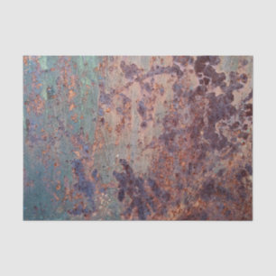 Papier Mousseline Motif Métal Rouillé Bleu Grunge