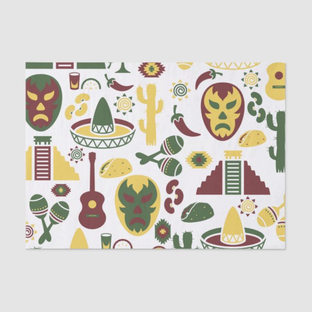 Papier Mousseline Motif mexicain (Recto)