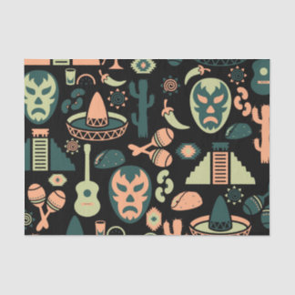 Papier Mousseline Motif mexicain