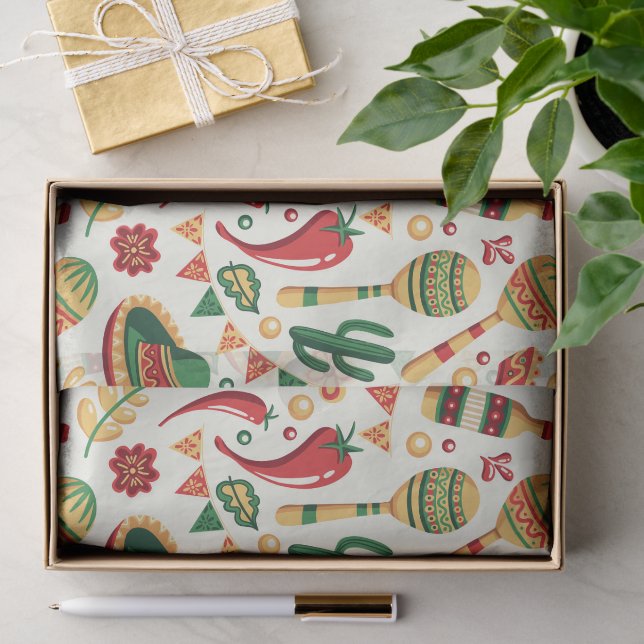 Papier Mousseline Motif mexicain Cinco De Mayo (Cadeau)