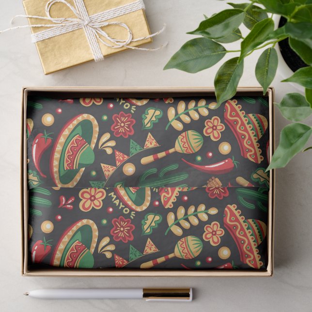 Papier Mousseline Motif mexicain Cinco De Mayo (Cadeau)