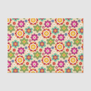 Papier Mousseline Motif mexicain des fleurs d'art populaire